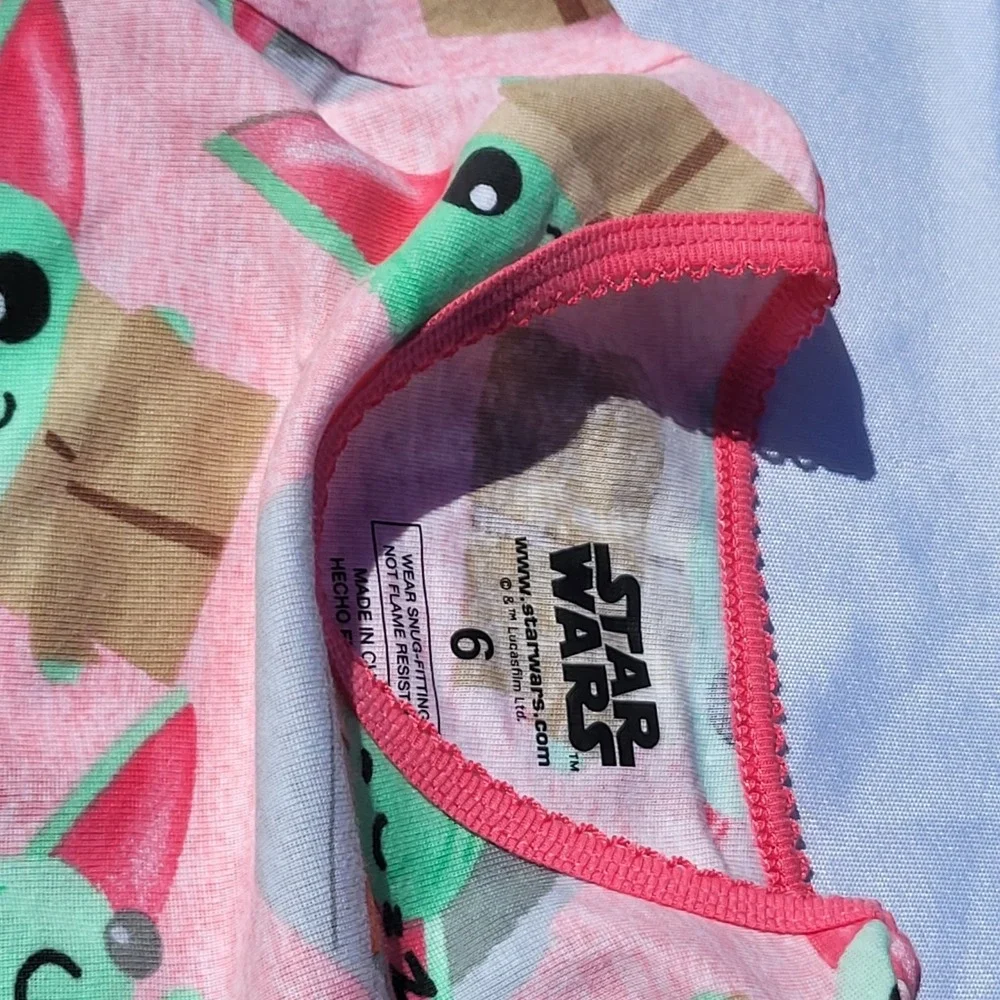 Grogu Baby Yoda‎ 2pcs Pajama Set Size 6 Girls Pink Star Wars The Mandalorian